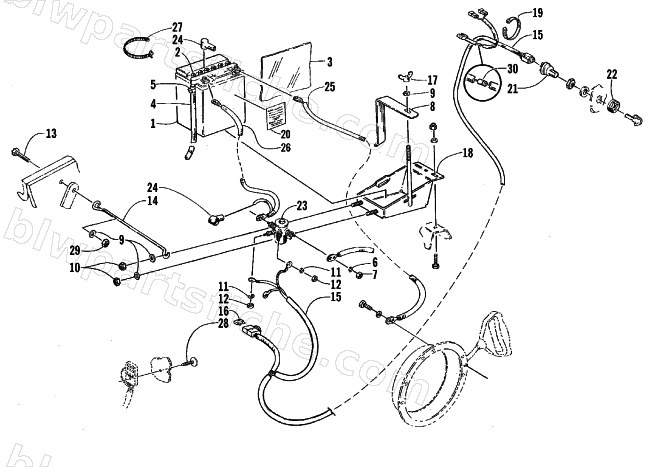BATTERY, SOLENOID, AND CABLES diagram