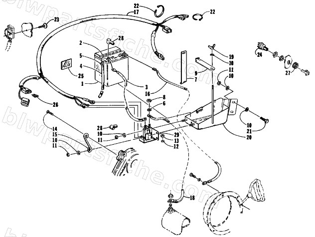 BATTERY, SOLENOID, AND CABLES diagram