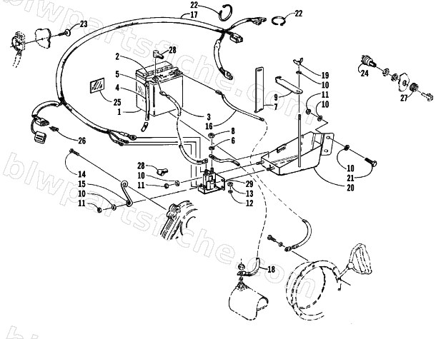 BATTERY, SOLENOID, AND CABLES diagram