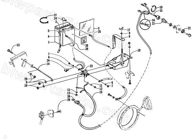 BATTERY, SOLENOID, AND CABLES diagram