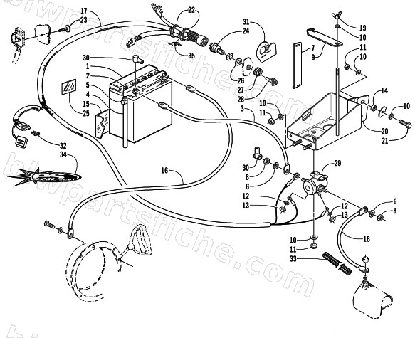 BATTERY, SOLENOID, AND CABLES (Optional) diagram
