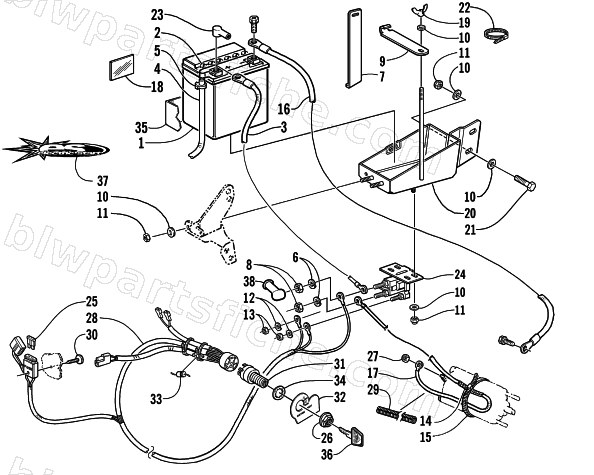 BATTERY, SOLENOID, AND CABLES (OPTIONAL) diagram