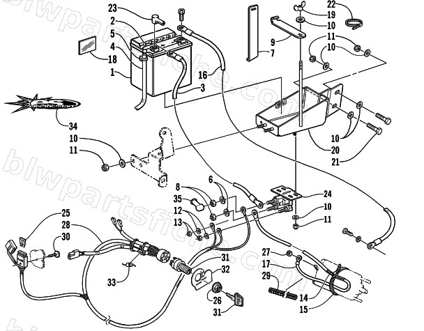 BATTERY, SOLENOID, AND CABLES (Optional) diagram