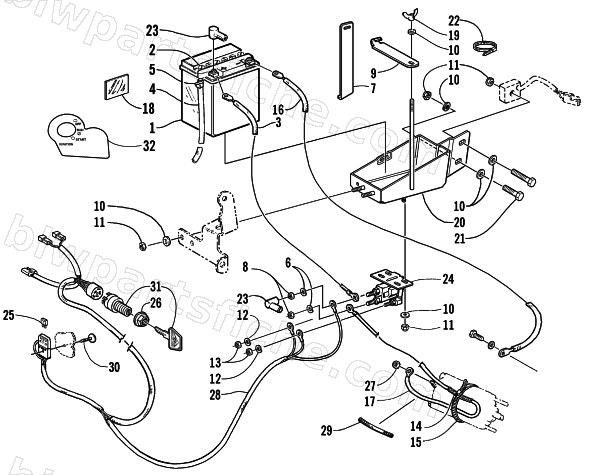 BATTERY, SOLENOID, AND CABLES (OPTIONAL) diagram