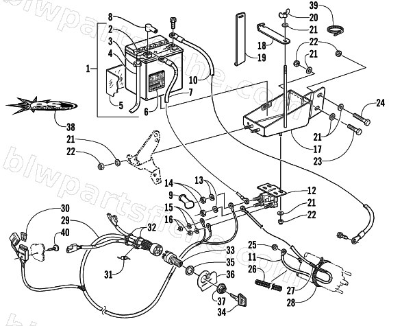 BATTERY, SOLENOID, AND CABLES (OPTIONAL) diagram