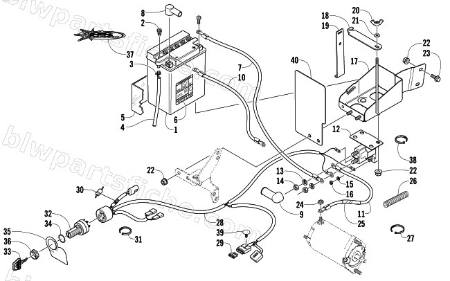 BATTERY, SOLENOID, AND CABLES (Optional) diagram