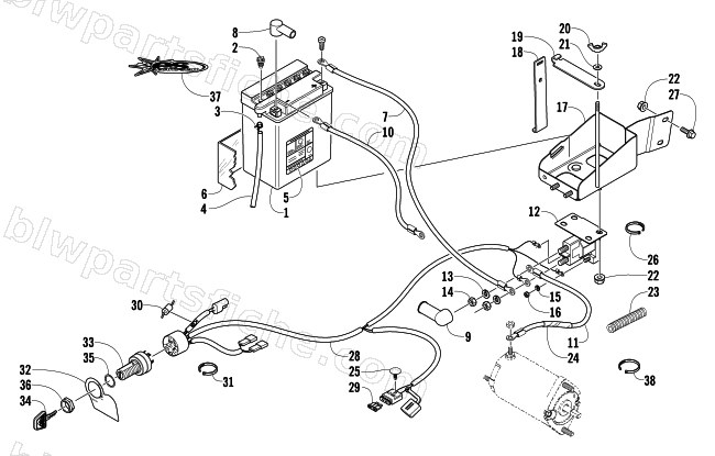 BATTERY, SOLENOID, AND CABLES (OPTIONAL) diagram