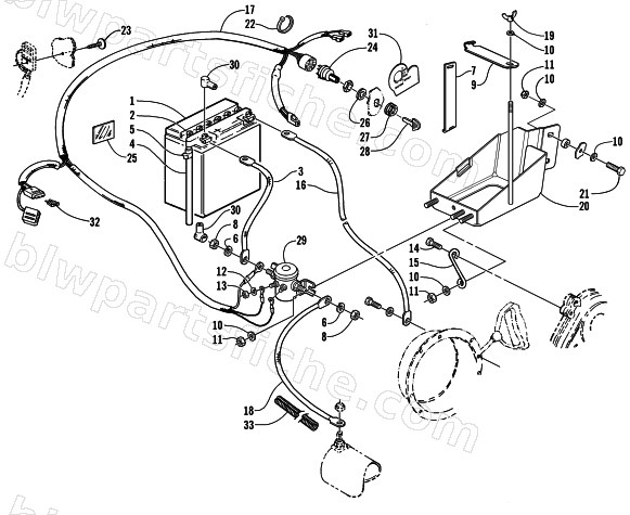 BATTERY, SOLENOID, AND CABLES (OPTIONAL) diagram