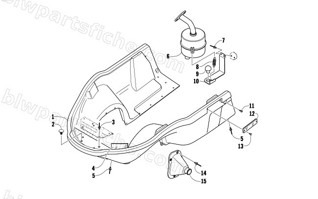 BELLY PAN AND EXHAUST ASSEMBLIES diagram