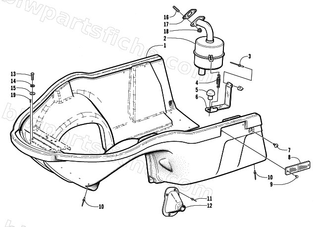 BELLY PAN AND EXHAUST ASSEMBLIES diagram