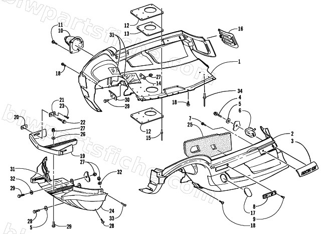 BELLY PAN AND FRONT BUMPER ASSEMBLY diagram