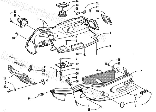 BELLY PAN AND FRONT BUMPER ASSEMBLY diagram
