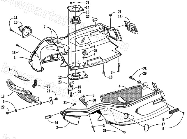BELLY PAN AND FRONT BUMPER ASSEMBLY diagram