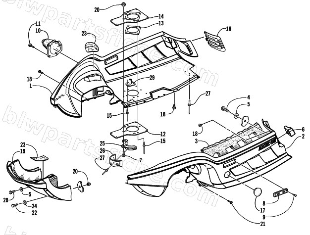 BELLY PAN AND FRONT BUMPER ASSEMBLY diagram