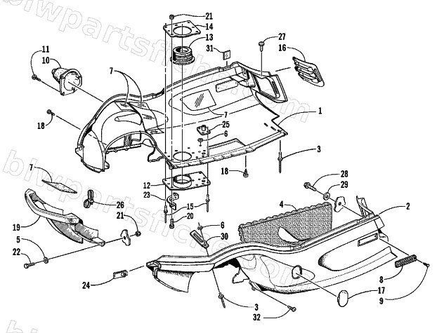 BELLY PAN AND FRONT BUMPER ASSEMBLY diagram