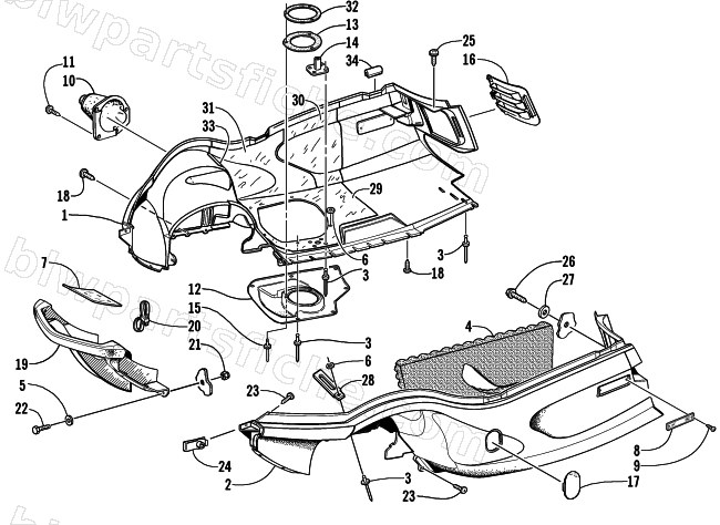 BELLY PAN AND FRONT BUMPER ASSEMBLY diagram