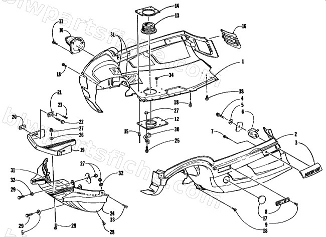 BELLY PAN AND FRONT BUMPER ASSEMBLY diagram