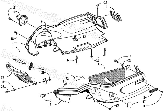 BELLY PAN AND FRONT BUMPER ASSEMBLY diagram