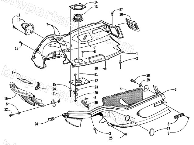 BELLY PAN AND FRONT BUMPER ASSEMBLY diagram