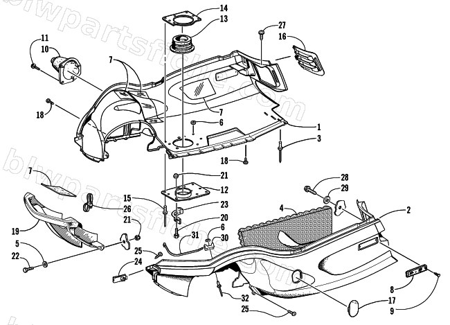 BELLY PAN AND FRONT BUMPER ASSEMBLY diagram