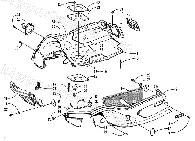 BELLY PAN AND FRONT BUMPER ASSEMBLY diagram