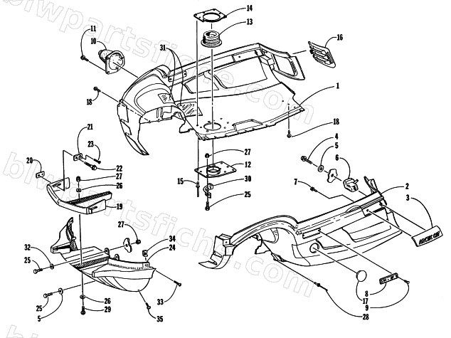 BELLY PAN AND FRONT BUMPER ASSEMBLY diagram