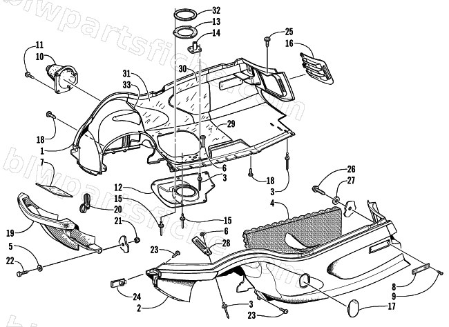 BELLY PAN AND FRONT BUMPER ASSEMBLY diagram