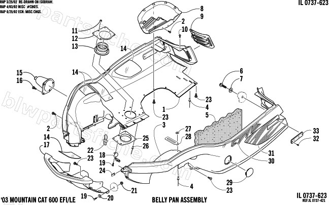 BELLY PAN AND FRONT BUMPER ASSEMBLY diagram