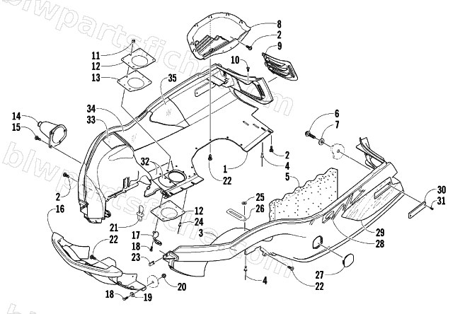 BELLY PAN AND FRONT BUMPER ASSEMBLY diagram
