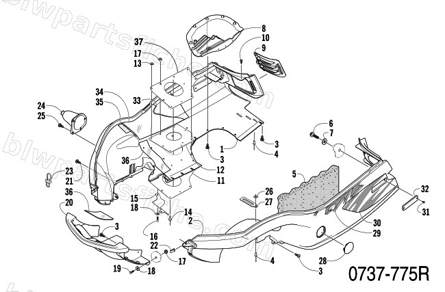 BELLY PAN AND FRONT BUMPER ASSEMBLY diagram