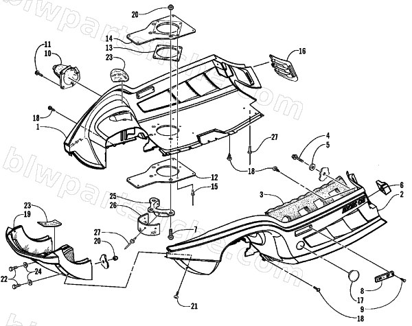 BELLY PAN AND FRONT BUMPER ASSEMBLY diagram