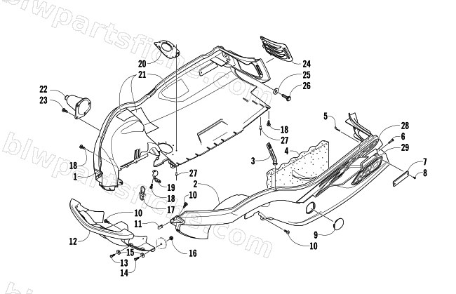 BELLY PAN AND FRONT BUMPER ASSEMBLY diagram