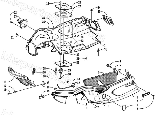 BELLY PAN AND FRONT BUMPER ASSEMBLY diagram