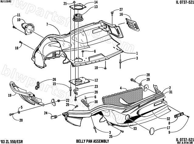 BELLY PAN AND FRONT BUMPER ASSEMBLY diagram