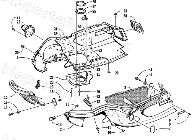 BELLY PAN AND FRONT BUMPER ASSEMBLY diagram