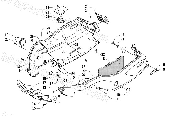 BELLY PAN AND FRONT BUMPER ASSEMBLY diagram
