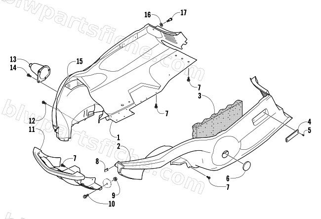 BELLY PAN AND FRONT BUMPER ASSEMBLY diagram