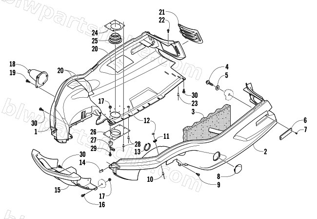 BELLY PAN AND FRONT BUMPER ASSEMBLY diagram
