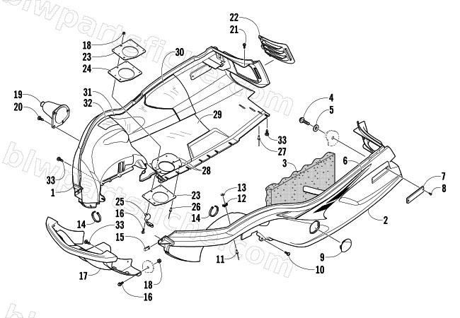BELLY PAN AND FRONT BUMPER ASSEMBLY diagram
