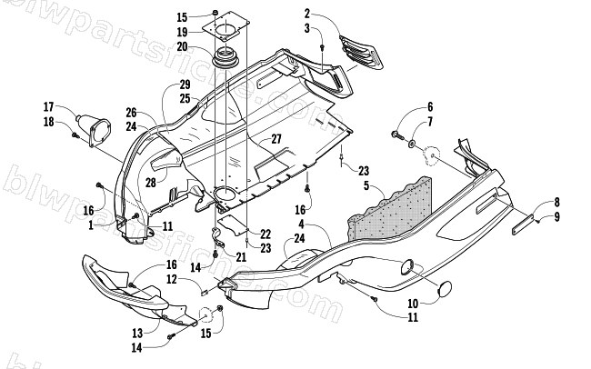 BELLY PAN AND FRONT BUMPER ASSEMBLY diagram