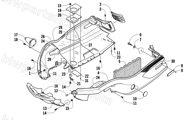 BELLY PAN AND FRONT BUMPER ASSEMBLY diagram