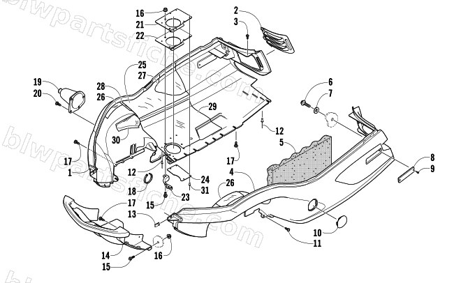 BELLY PAN AND FRONT BUMPER ASSEMBLY diagram