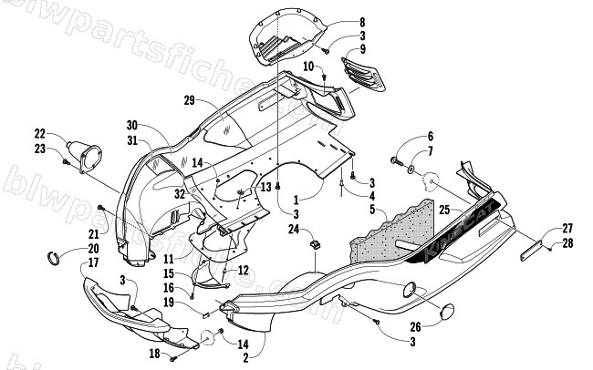 BELLY PAN AND FRONT BUMPER ASSEMBLY diagram