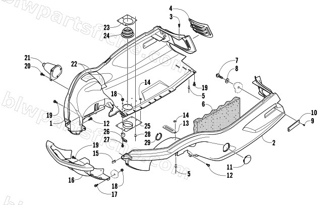 BELLY PAN AND FRONT BUMPER ASSEMBLY diagram
