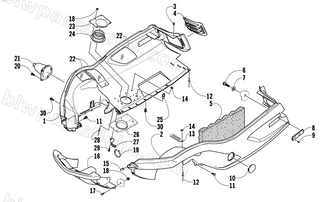 BELLY PAN AND FRONT BUMPER ASSEMBLY diagram