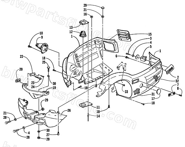 BELLY PAN AND FRONT BUMPER ASSEMBLY diagram