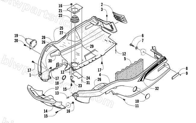 BELLY PAN AND FRONT BUMPER ASSEMBLY diagram