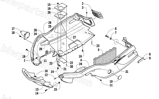 BELLY PAN AND FRONT BUMPER ASSEMBLY diagram