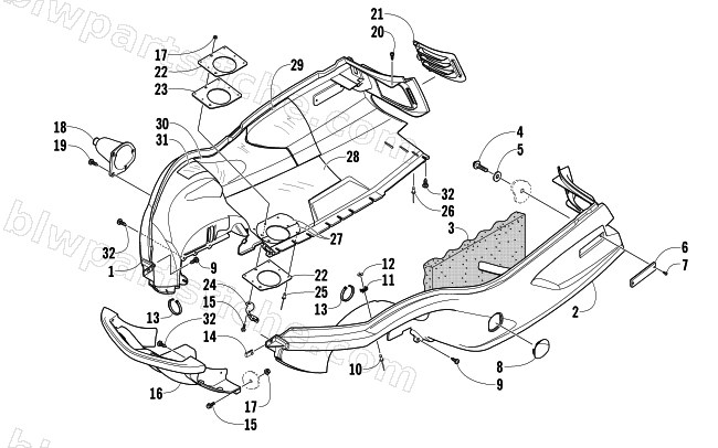 BELLY PAN AND FRONT BUMPER ASSEMBLY diagram