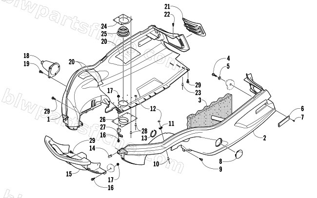 BELLY PAN AND FRONT BUMPER ASSEMBLY diagram